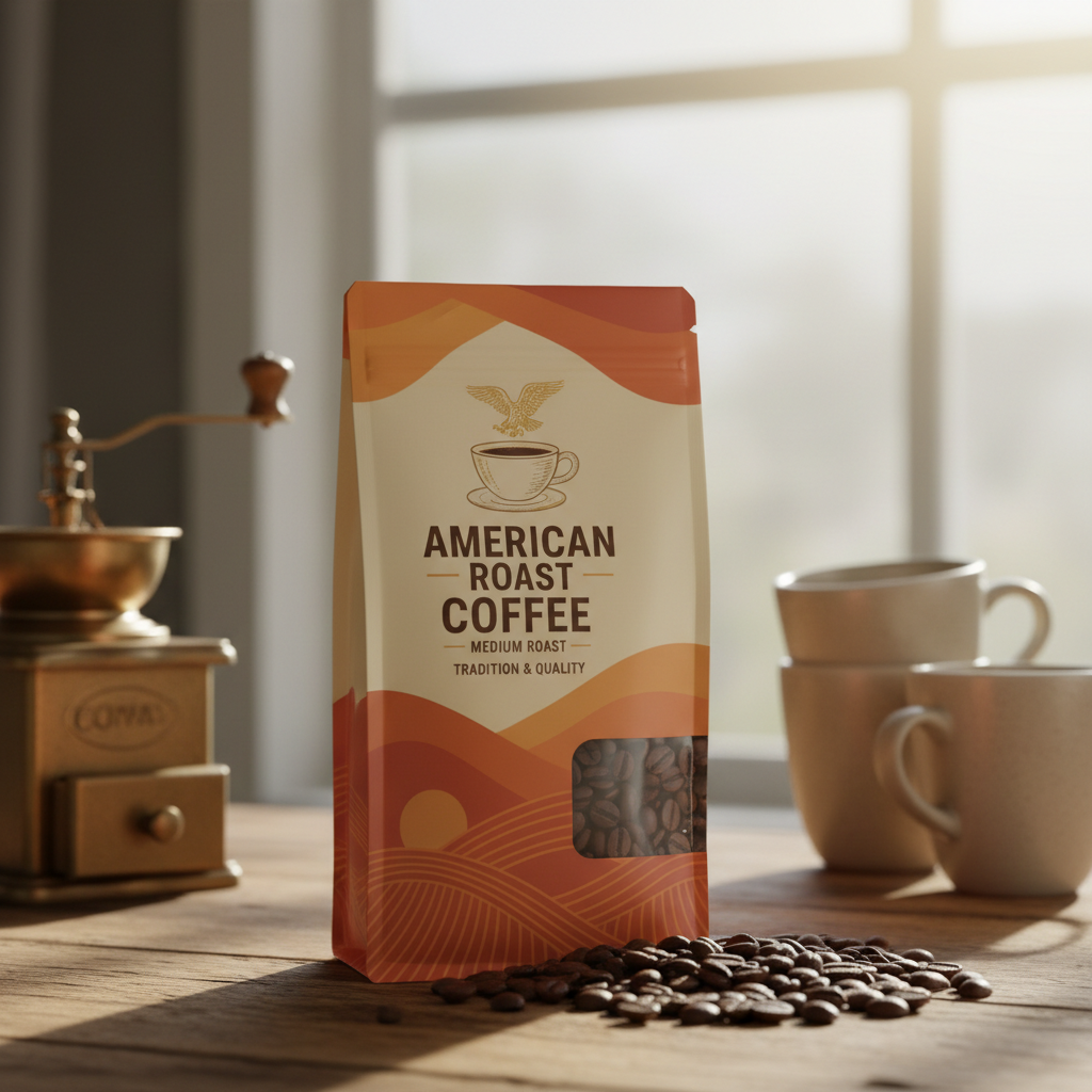 Classic American medium roast coffee beans in clean modern packaging