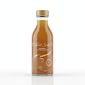 Premium caramel coffee creamer bottle with golden caramel color