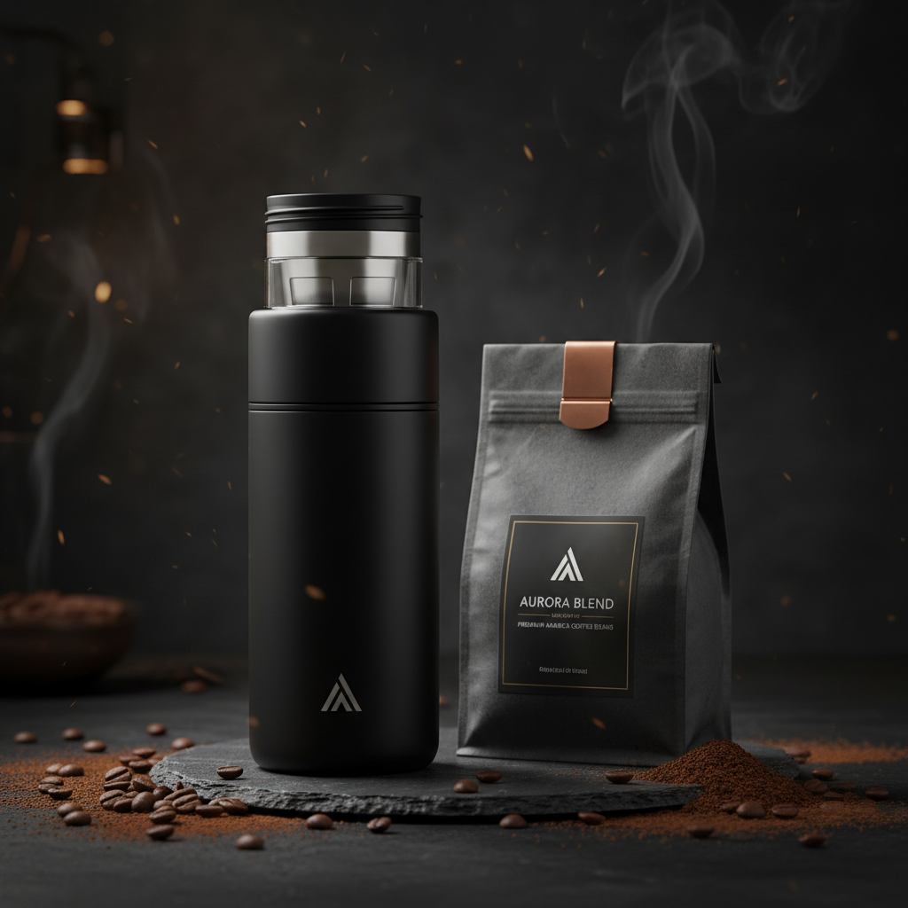 Coffee Lover's Bundle with portable coffee maker and premium coffee beans